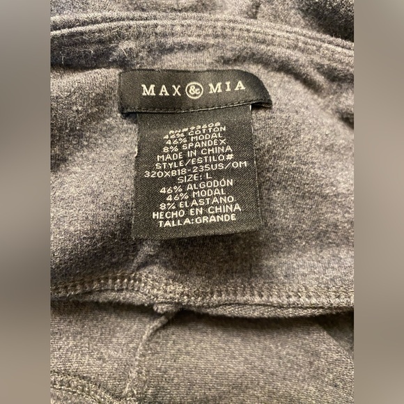 Max & Mia Leggings Womens large High-Rise Stretch Heather Grey - Picture 3 of 4